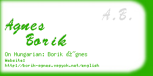 agnes borik business card